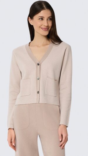 sku: W25-00CH0109 | Brand: Marc Andre  | Size: 36 38 40 42 44 46  | Colors: Бежевый  | Бренды Marc&Andre | Кашемир Кардиганы | Title: Кардиган ETERNAL WAVES