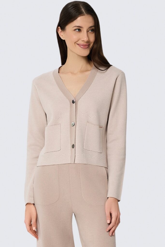 sku: W25-00CH0109 | Brand: Marc Andre  | Size: 36 38 40 42 44 46  | Colors: Бежевый  | Бренды Marc&Andre | Кашемир Кардиганы | Title: Кардиган ETERNAL WAVES