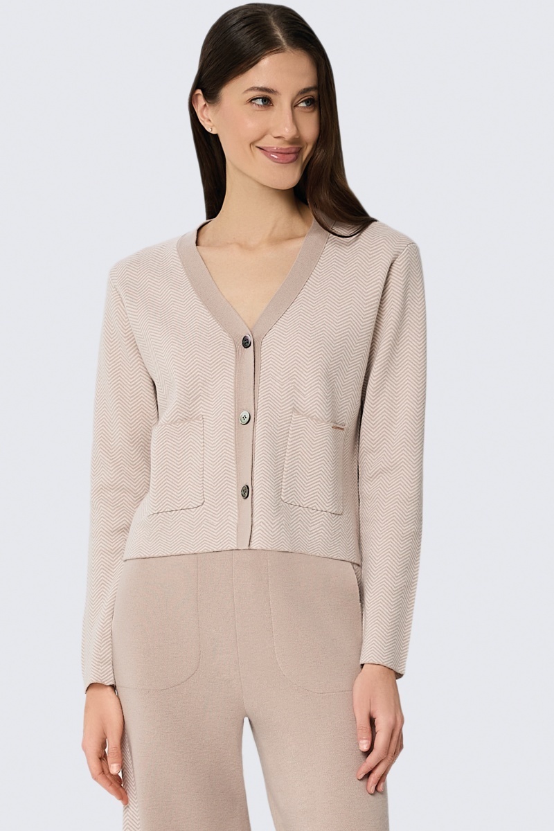 sku: W25-00CH0109 | Brand: Marc Andre  | Size: 36 38 40 42 44 46  | Colors: Бежевый  | Бренды Marc&Andre | Кашемир Кардиганы | Title: Кардиган ETERNAL WAVES