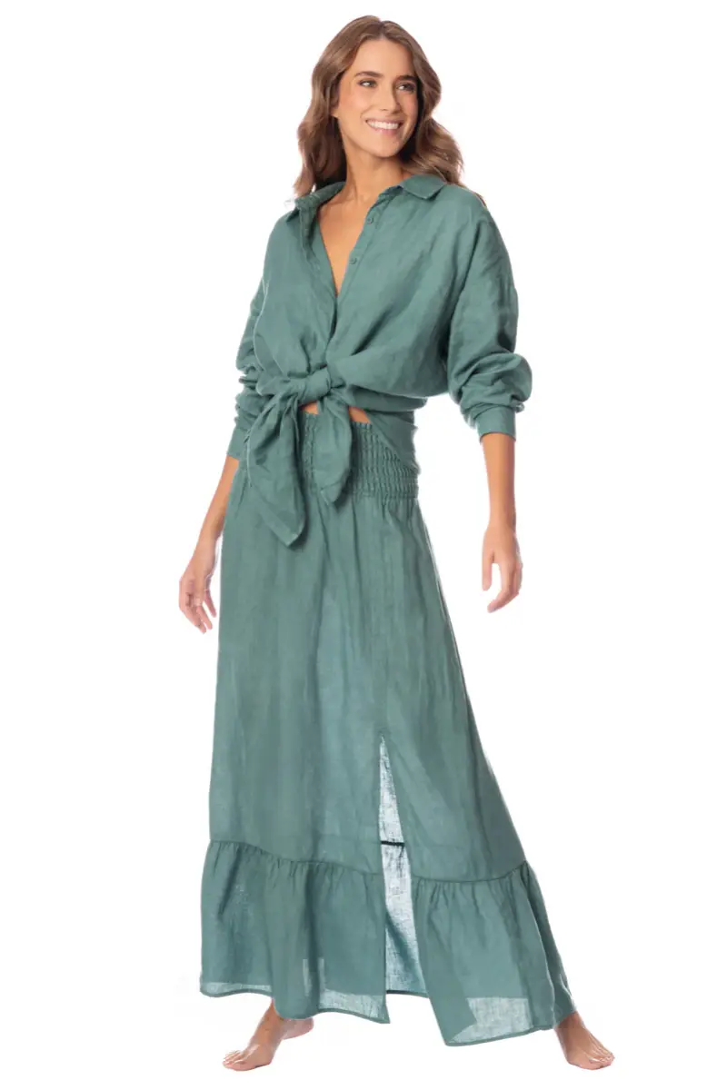 sku: PT2075CLS008 | Brand: Maaji  | Size: Medium Large  | Colors: Темный зеленый  | Бренды Maaji | Пляжная одежда | Title: Рубашка EUCALYPTUS GREEN