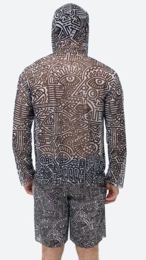 sku: 25003235 | Brand: RoDaSoleil  | Size: XSmall Small Medium Large XLarge XXLarge  | Colors: Цветной  | Бренды RoDaSoleil | Пляжная одежда | Мужская коллекция Пляжная одежда | Title: Футболка DOODLING с капюшоном