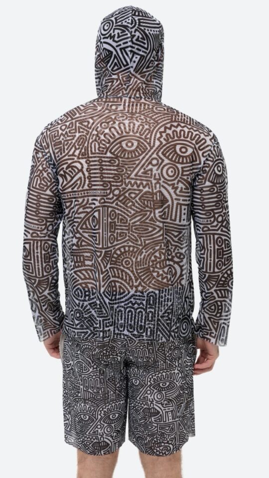 sku: 25003235 | Brand: RoDaSoleil  | Size: XSmall Small Medium Large XLarge XXLarge  | Colors: Цветной  | Бренды RoDaSoleil | Пляжная одежда | Мужская коллекция Пляжная одежда | Title: Футболка DOODLING с капюшоном