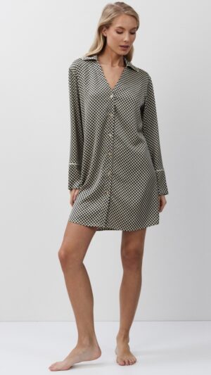 sku: ROMIE | Brand: Aruelle  | Size: XSmall Small Medium Large XLarge XXLarge  | Colors: Черный/Бежевый  | Бренды Aruelle | Домашняя одежда Сорочки | Title: Сорочка ROMIE