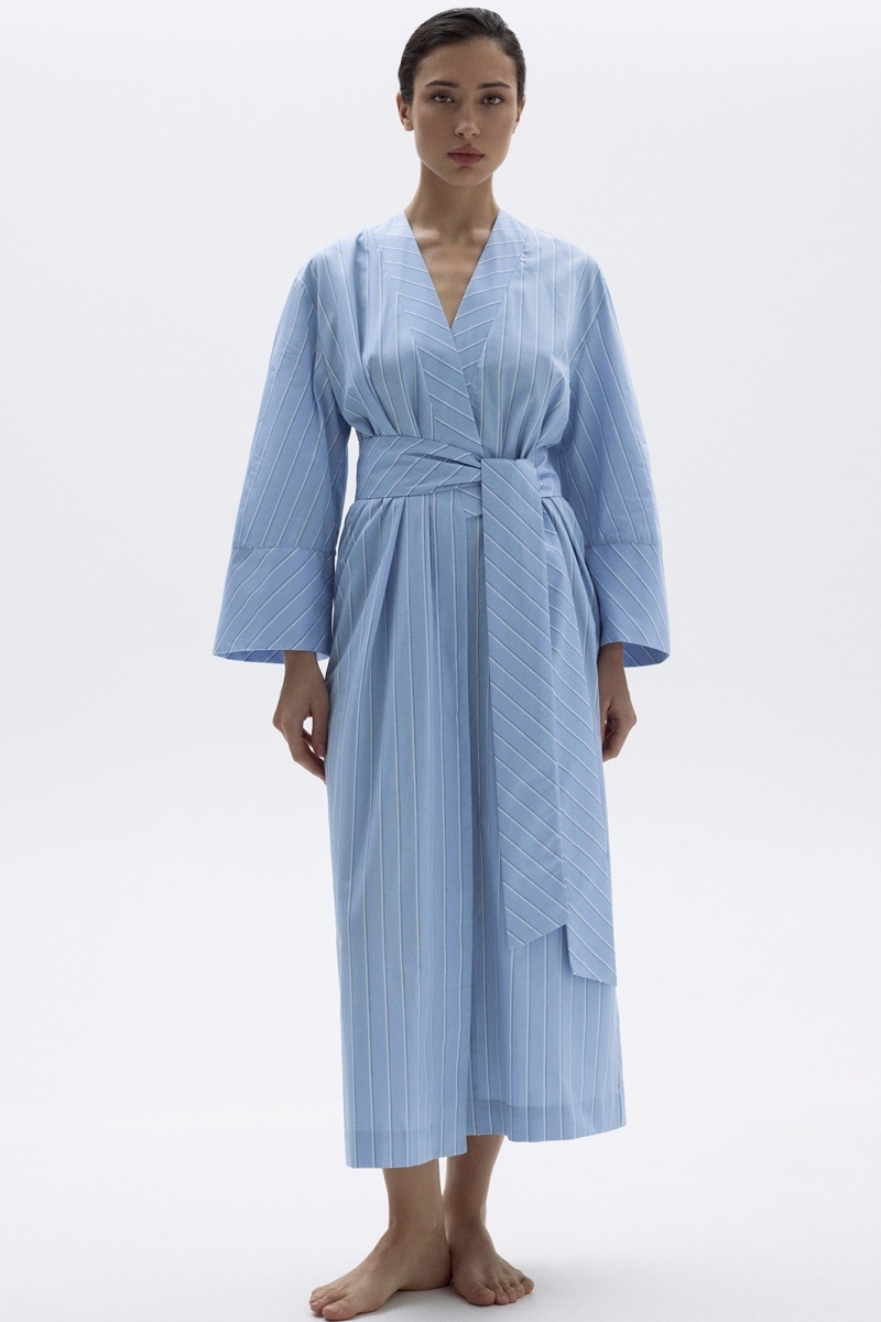 sku: 55495-1 | Brand: Laete | Size: 46/48 50/52 42/44 | Colors: Голубая полоска | Бренды Laete | Домашняя одежда Халаты | Title: Халат