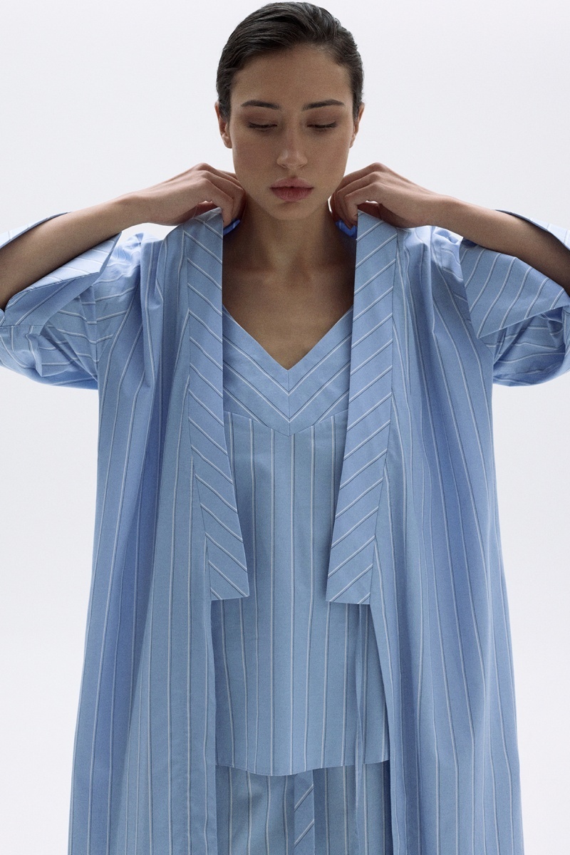 sku: 55495-1 | Brand: Laete | Size: 46/48 50/52 42/44 | Colors: Голубая полоска | Бренды Laete | Домашняя одежда Халаты | Title: Халат