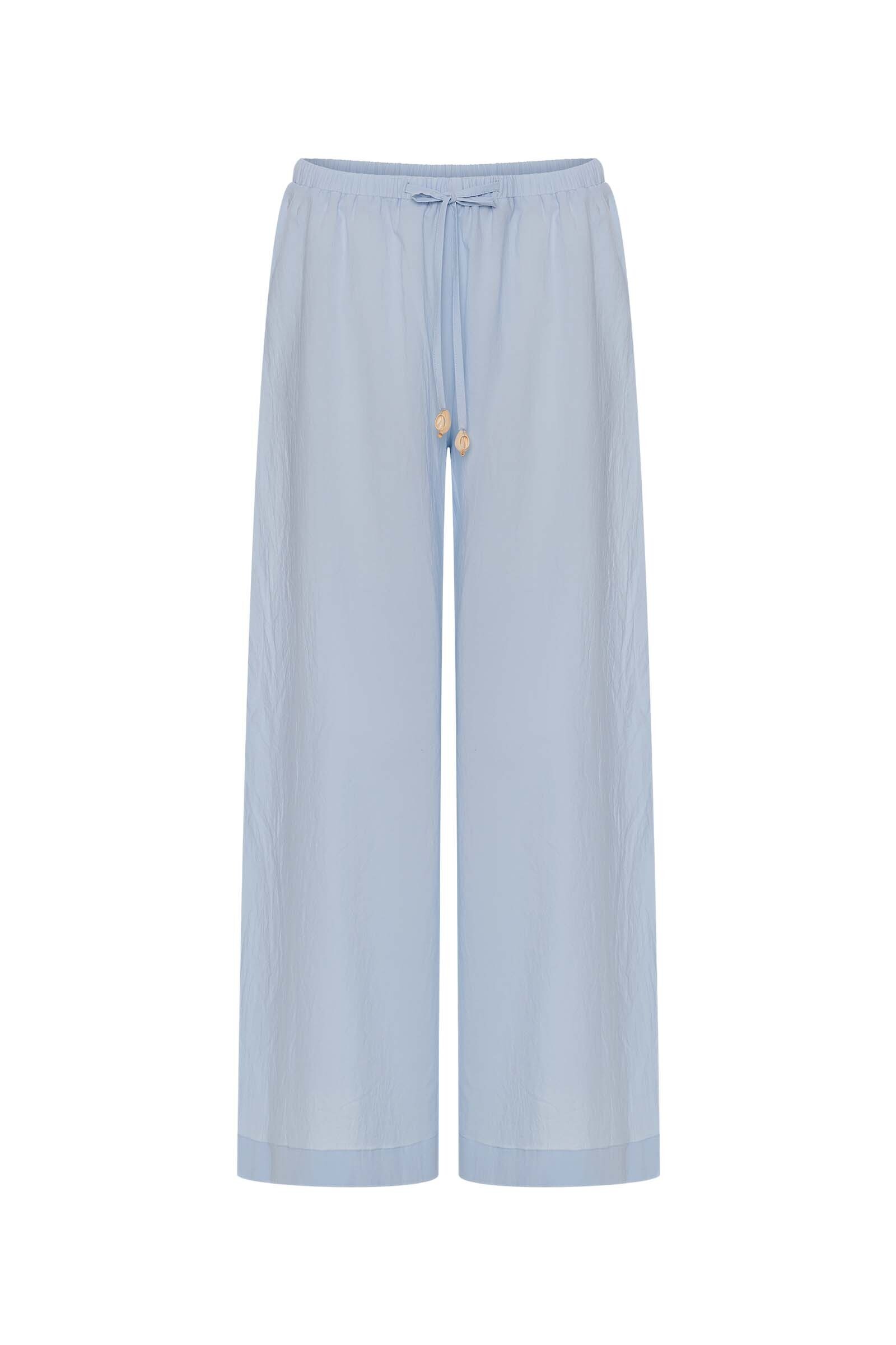 sku: MN-002 | Brand: MY NYMPH  | Size: XS/S M/L  | Colors: Голубой  | Бренды MY NYMPH | Пляжная одежда | Title: Брюки палаццо