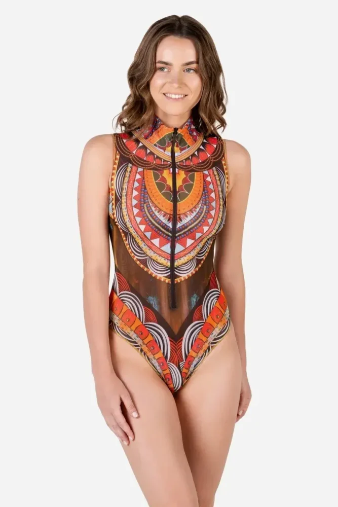 sku: 22003721 | Brand: RoDaSoleil | Size: XSmall Small Medium Large XLarge | Colors: Коричневый | Бренды RoDaSoleil | Купальники Слитные | Title: Слитный купальник АФРИКА