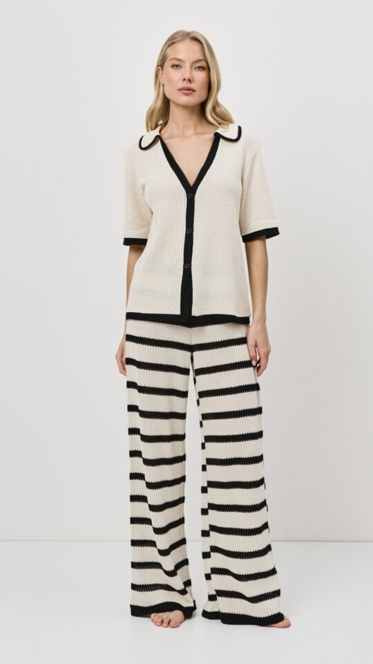 sku: MIRAGE | Brand: Aruelle  | Size: XSmall Small Medium Large XLarge XXLarge  | Colors: Бежевый/Черный  | Бренды Aruelle | Домашняя одежда Костюмы | Пляжная одежда | Title: Комплект с брюками MIRAGE