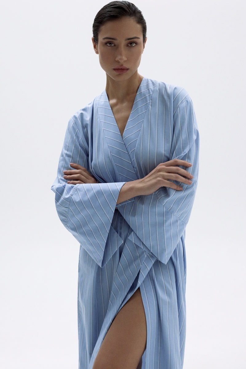 sku: 55495-1 | Brand: Laete | Size: 46/48 50/52 42/44 | Colors: Голубая полоска | Бренды Laete | Домашняя одежда Халаты | Title: Халат