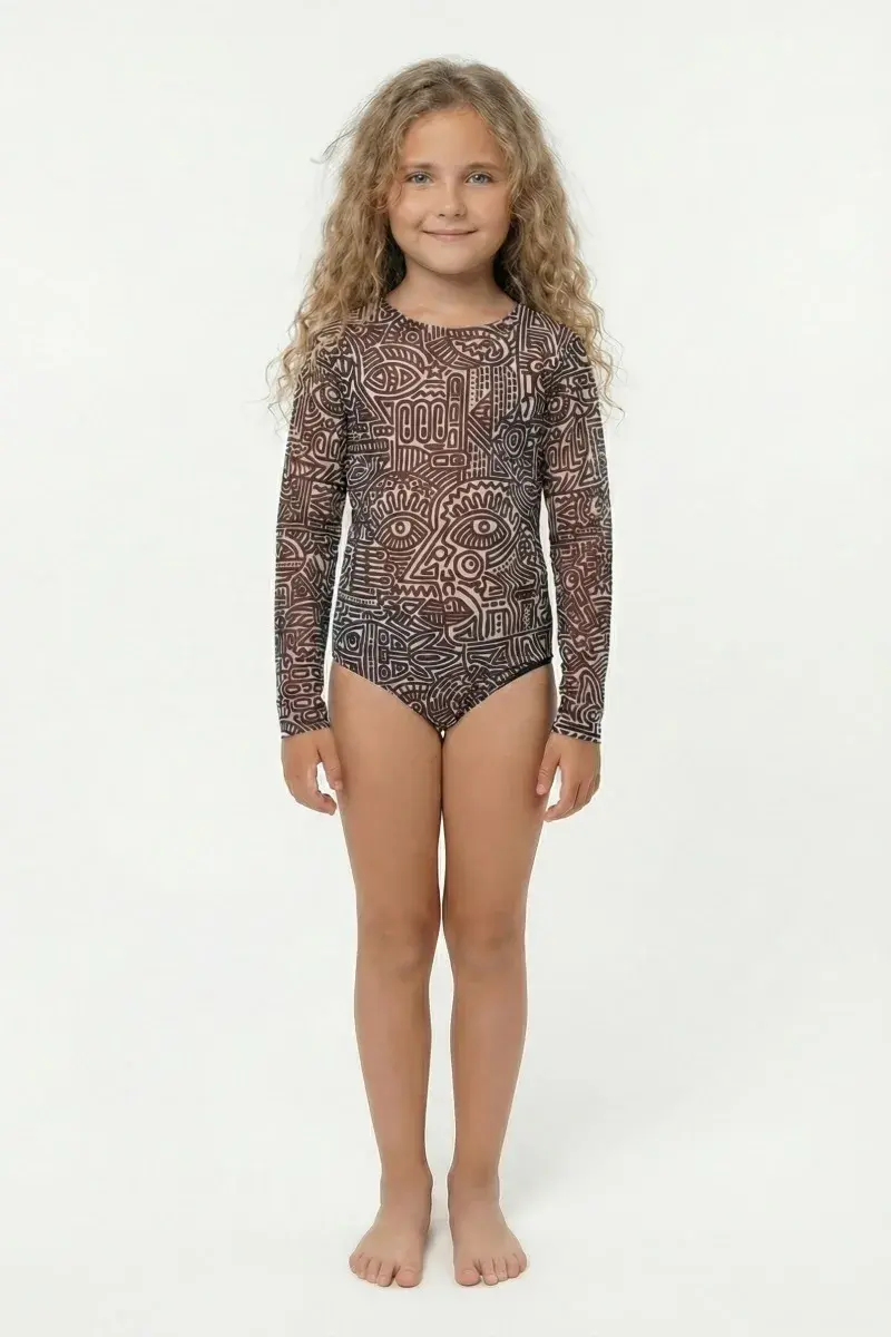 sku: 25002335 | Brand: RoDaSoleil  | Size: 104 110 116 122 128 134 140 146 152 158  | Colors: Цветной  | Бренды RoDaSoleil | Детские купальники | Title: Слитный купальник DOODLING