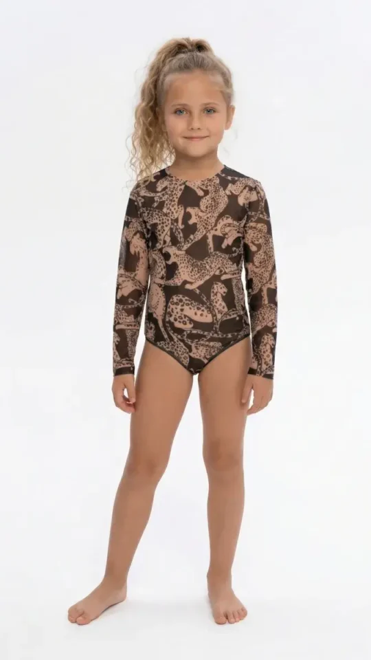 sku: 25002326 | Brand: RoDaSoleil  | Size: 104 110 116 122 134 140 146 152 158  | Colors: Цветной  | Бренды RoDaSoleil | Детские купальники | Title: Слитный купальник ДИКАЯ КОШКА