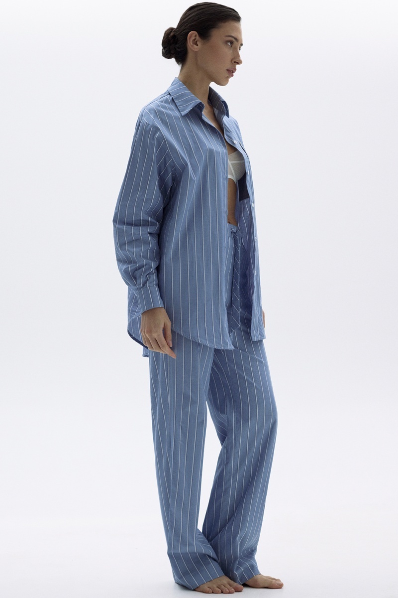 sku: 55492-2+55493-2 | Brand: Laete  | Size: 52 42 44 46 48 50  | Colors: Джинсовая полоска  | Бренды Laete | Домашняя одежда Пижамы | Title: Пижама с брюками