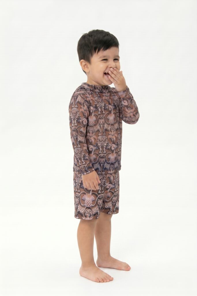 sku: 26002214 | Brand: RoDaSoleil  | Size: 104 110 116 122 128 134 140 146 152 158  | Colors: Цветной  | Бренды RoDaSoleil | Детские купальники | Title: Шорты детские СРЕДНЕВЕКОВЬЕ Коричневый