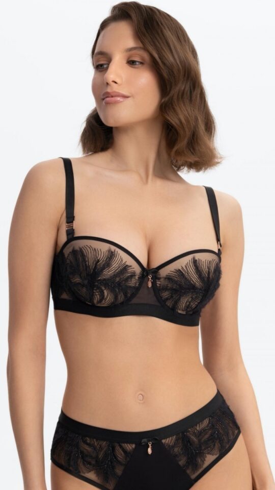 sku: W25-0313-05-BNM-LY | Brand: Marc Andre  | Size: 70 C 70 D 70 E 75 B 75 C 75 D 75 E 80 B 80 C 80 D 80 E 85 B 85 C 85 D 85 E  | Colors: Черный  | Бренды Marc&Andre | Бюстгальтер Нижнее белье Балконет | Title: Бюстгальтер TENDERLY YOURS