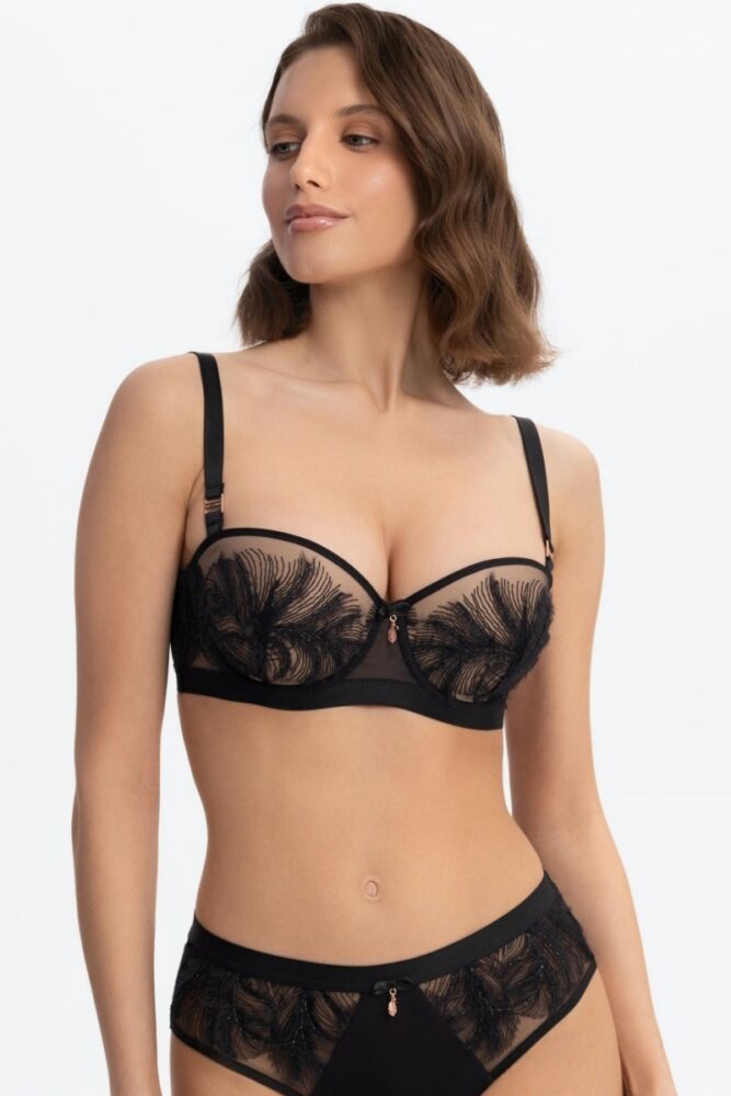 sku: W25-0313-05-BNM-LY | Brand: Marc Andre  | Size: 70 C 70 D 70 E 75 B 75 C 75 D 75 E 80 B 80 C 80 D 80 E 85 B 85 C 85 D 85 E  | Colors: Черный  | Бренды Marc&Andre | Бюстгальтер Нижнее белье Балконет | Title: Бюстгальтер TENDERLY YOURS