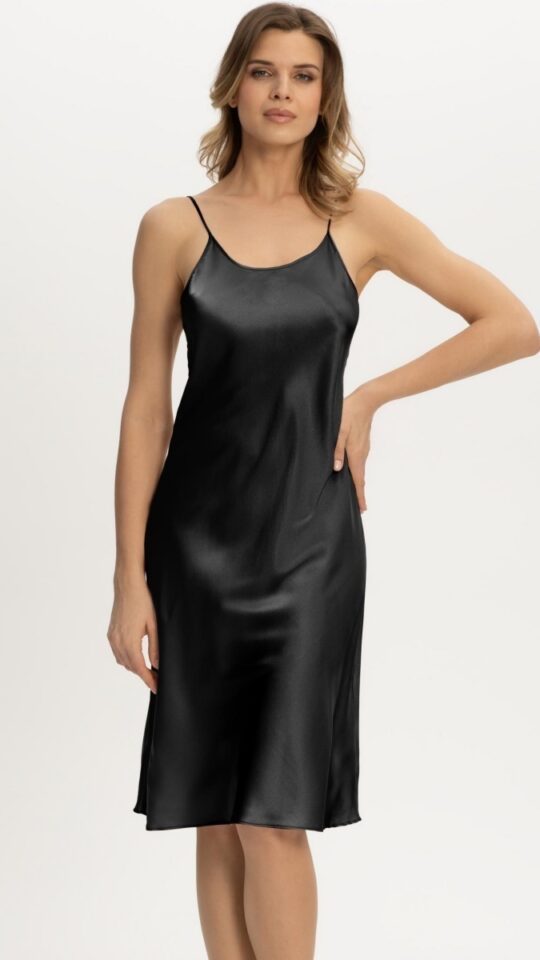 sku: W22-00SS103-L | Brand: Marc Andre  | Size: 36 38 40 42 44 46  | Colors: Черный  | Бренды Marc&Andre | Домашняя одежда Сорочки | Title: Сорочка SILK STORY