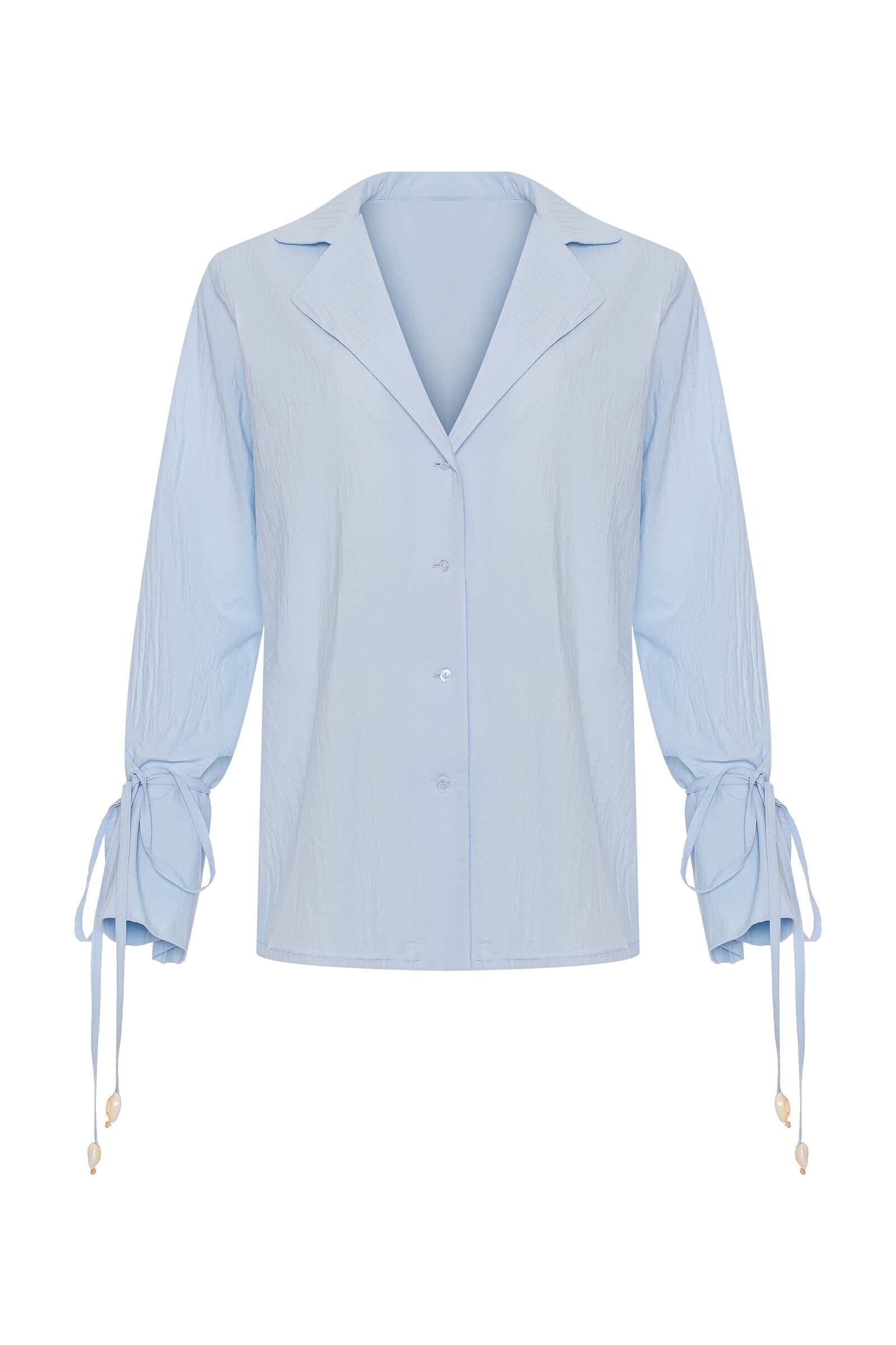 sku: MN-001 | Brand: MY NYMPH  | Size: XS/S M/L  | Colors: Голубой  | Бренды MY NYMPH | Пляжная одежда | Title: Удлиненная блузка