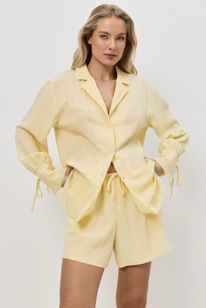 sku: SOLARA SET | Brand: Aruelle  | Size: XSmall Small Medium Large XLarge XXLarge  | Colors: Лимонный  | Бренды Aruelle | Домашняя одежда Костюмы | Title: Комплект с шортами SOLARA