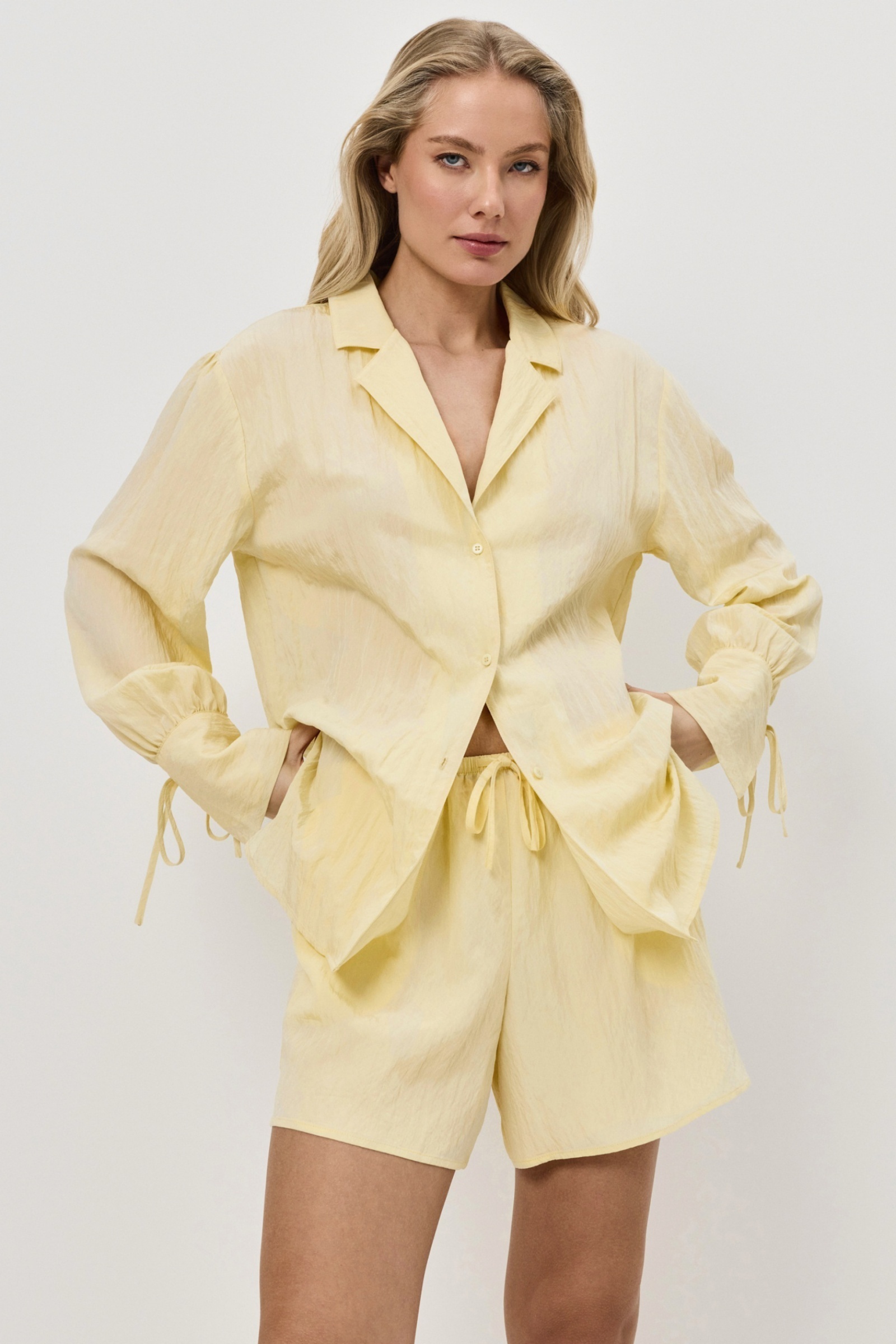 sku: SOLARA SET | Brand: Aruelle  | Size: XSmall Small Medium Large XLarge XXLarge  | Colors: Лимонный  | Бренды Aruelle | Домашняя одежда Костюмы | Title: Комплект с шортами SOLARA