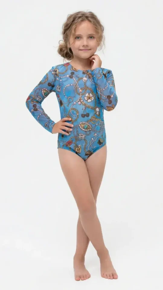 sku: 25002316 | Brand: RoDaSoleil  | Size: 104 110 116 122 128 134 140 146 152 158  | Colors: Цветной  | Бренды RoDaSoleil | Детские купальники | Title: Слитный купальник ДЖИНС