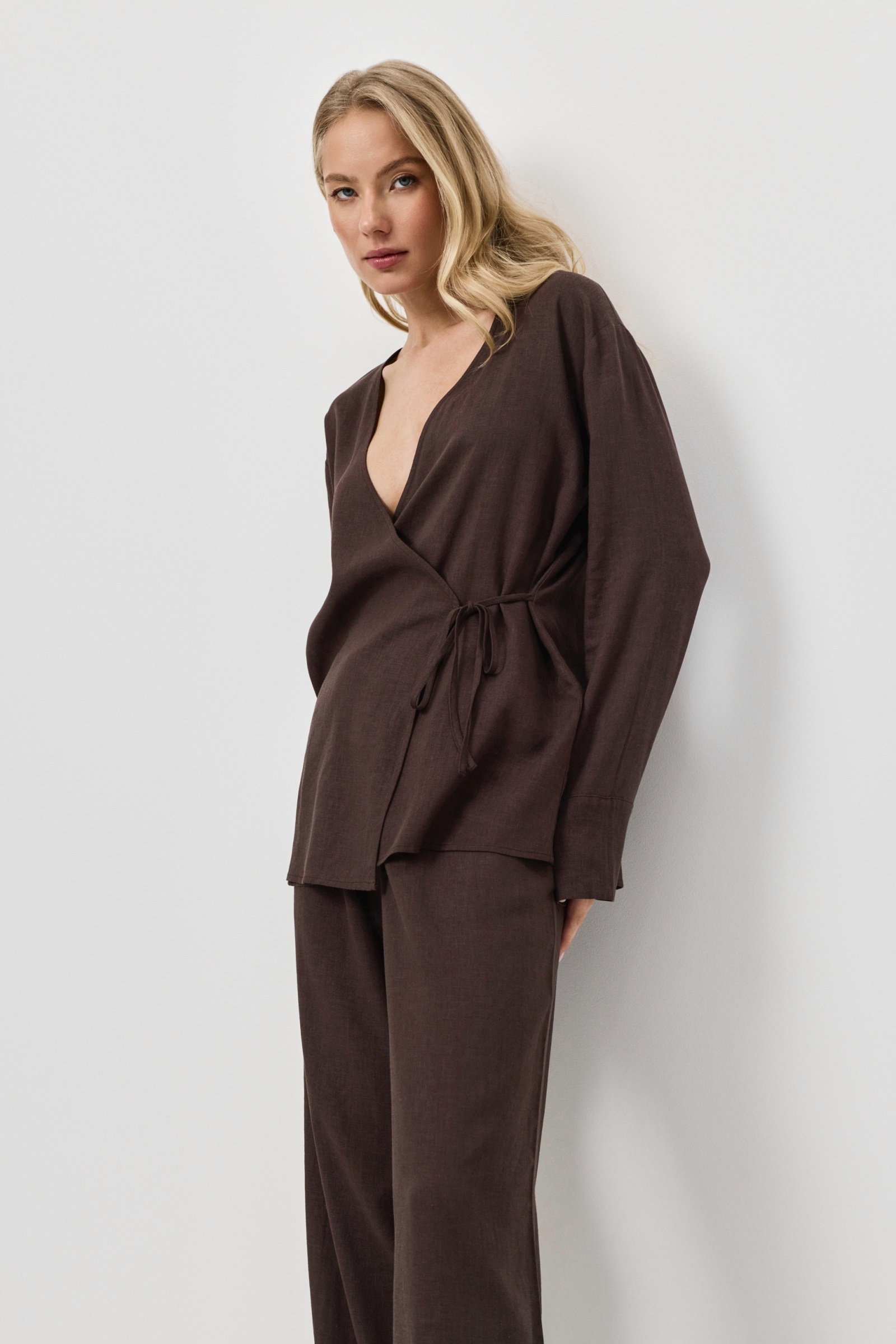 sku: CLAY | Brand: Aruelle  | Size: XSmall Small Medium Large XLarge XXLarge  | Colors: Шоколадный  | Бренды Aruelle | Домашняя одежда Костюмы | Title: Комплект с брюками CLAY