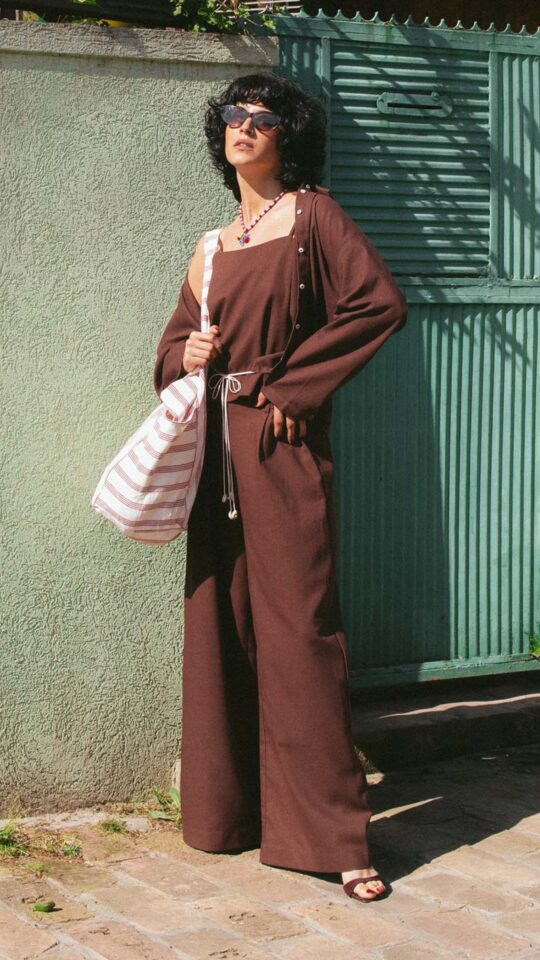 sku: MN-007 | Brand: MY NYMPH  | Size: XS/S M/L  | Colors: Коричневый  | Бренды MY NYMPH | Пляжная одежда | Title: Брюки