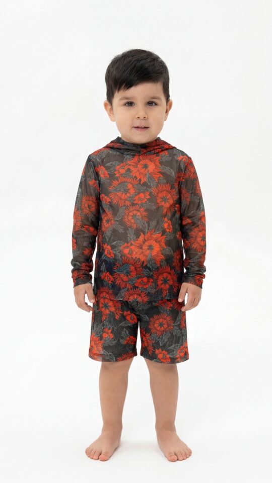sku: 26002560 | Brand: RoDaSoleil  | Size: 104 110 116 122 128 134 140 146 152 158  | Colors: Цветной  | Бренды RoDaSoleil | Детские купальники | Title: Футболка АРКАН СОЛНЦЕ Оранжевый с капюшоном