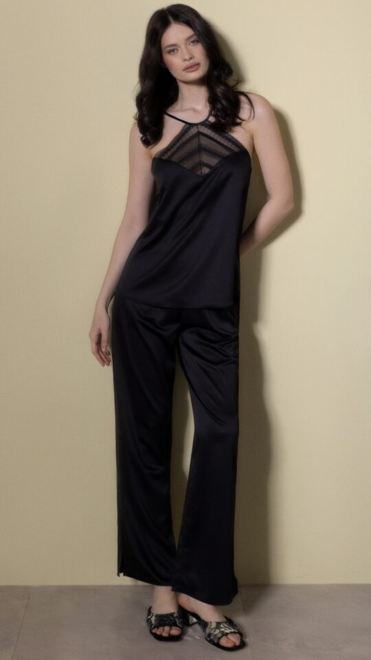 sku: 60614 | Brand: Laete  | Size: XSmall Small Medium Large XLarge  | Colors: Черный  | Бренды Laete | Домашняя одежда Пижамы | Title: Пижама с брюками