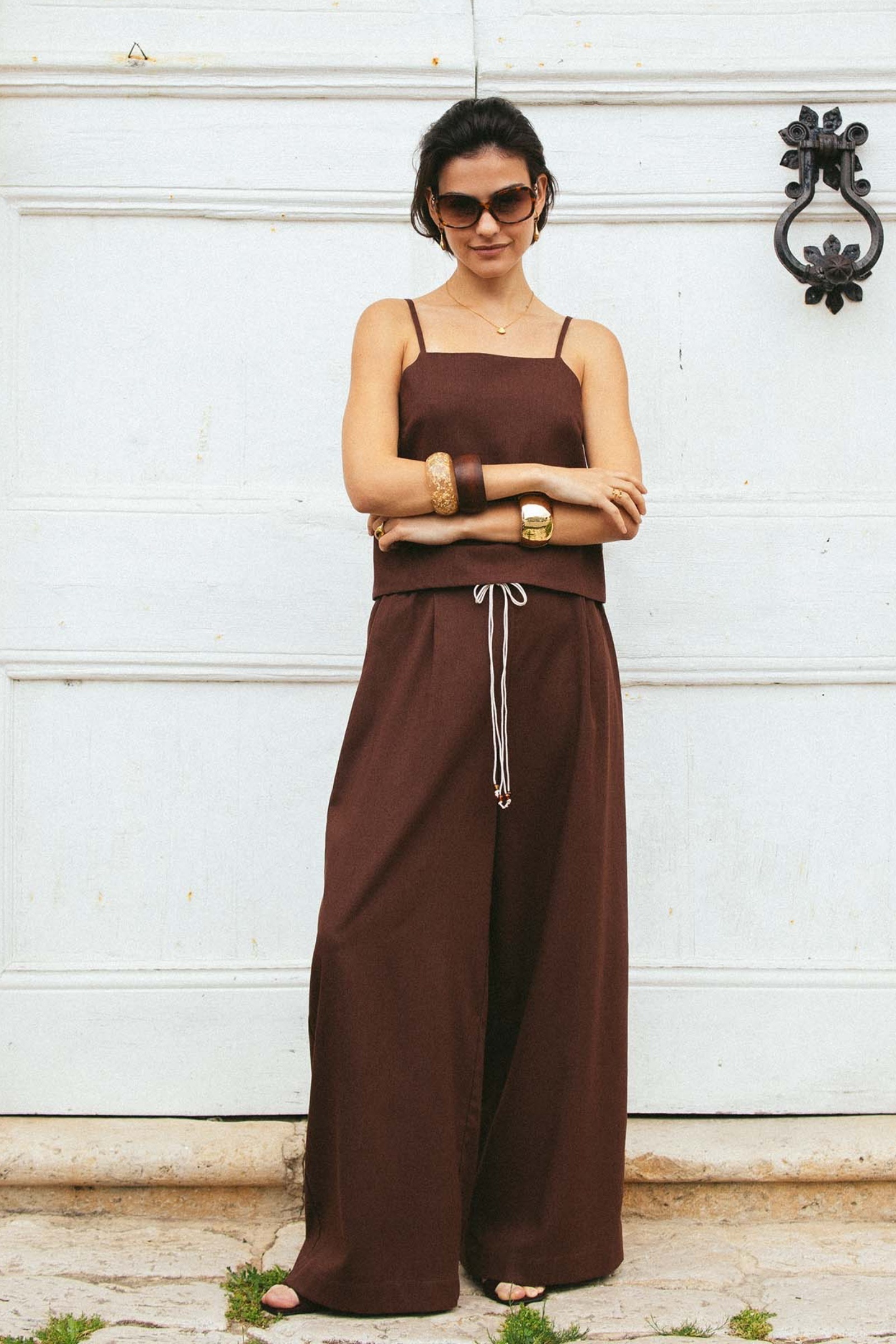 sku: MN-007 | Brand: MY NYMPH  | Size: XS/S M/L  | Colors: Коричневый  | Бренды MY NYMPH | Пляжная одежда | Title: Брюки