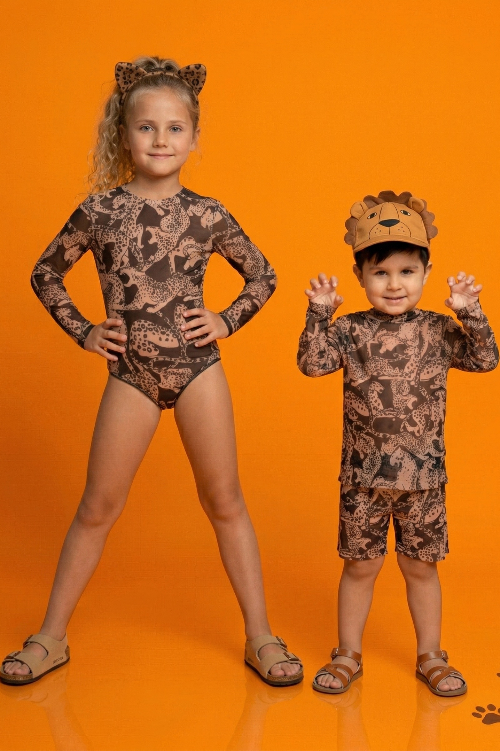 sku: 25002326 | Brand: RoDaSoleil  | Size: 104 110 116 122 134 140 146 152 158  | Colors: Цветной  | Бренды RoDaSoleil | Детские купальники | Title: Слитный купальник ДИКАЯ КОШКА