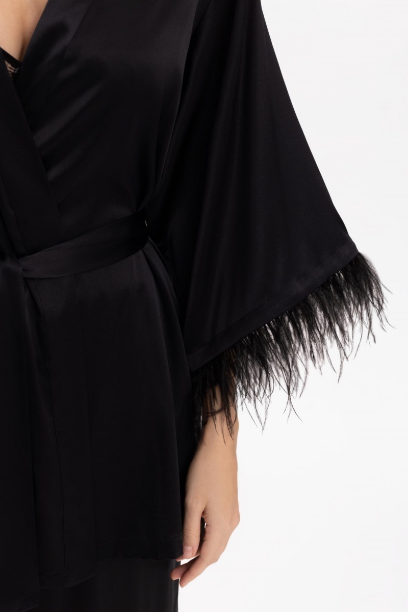 sku: W25-03SS101-S | Brand: Marc Andre  | Size: 36 38 40 42 44 46  | Colors: Черный  | Бренды Marc&Andre | Домашняя одежда Рубашки | Title: Кимоно TENDERLY YOURS