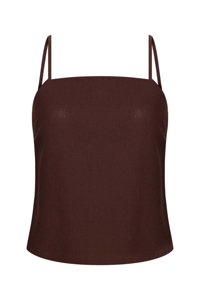 sku: MN-006 | Brand: MY NYMPH  | Size: XS/S M/L  | Colors: Коричневый  | Бренды MY NYMPH | Пляжная одежда | Title: Топ на регулируемых бретелях