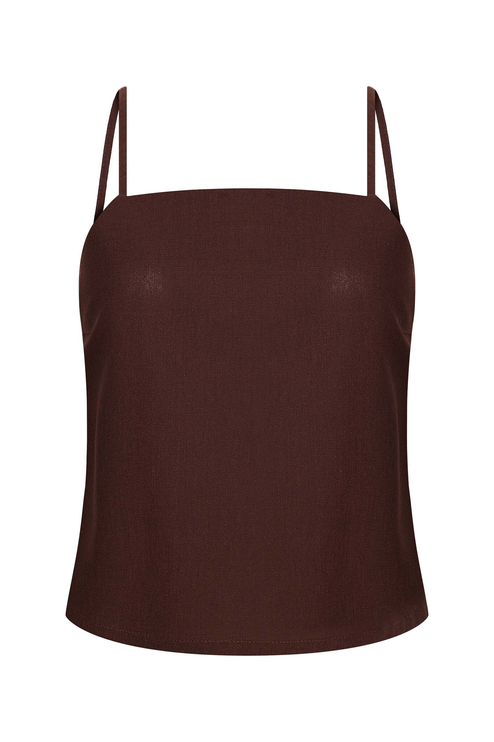 sku: MN-006 | Brand: MY NYMPH  | Size: XS/S M/L  | Colors: Коричневый  | Бренды MY NYMPH | Пляжная одежда | Title: Топ на регулируемых бретелях