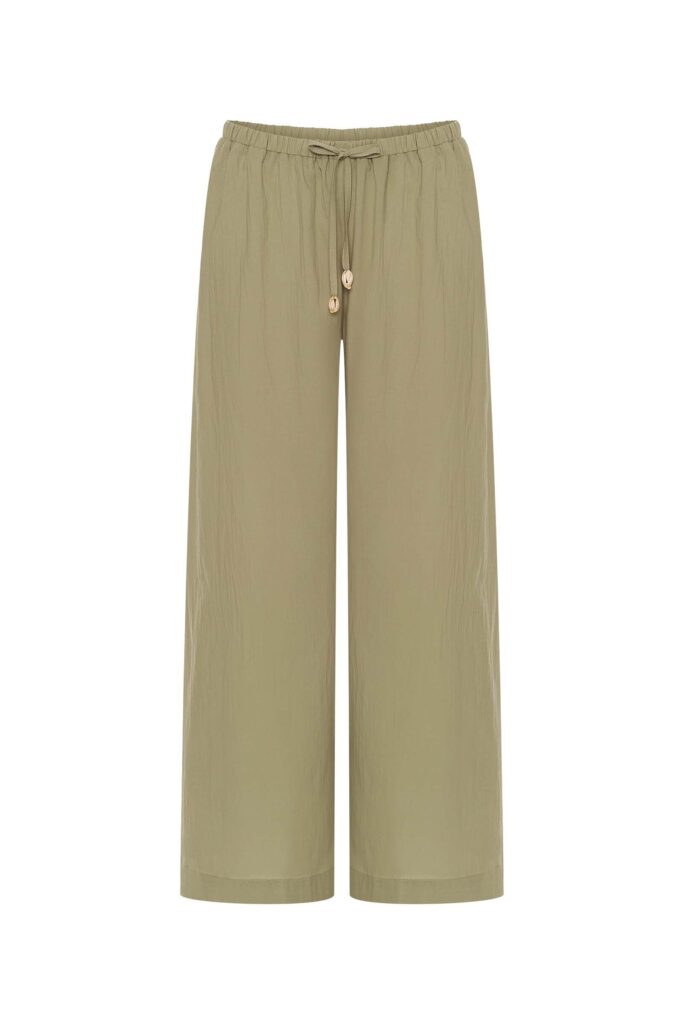sku: MN-002 | Brand: MY NYMPH  | Size: XS/S M/L  | Colors: Хаки  | Бренды MY NYMPH | Пляжная одежда | Title: Брюки палаццо