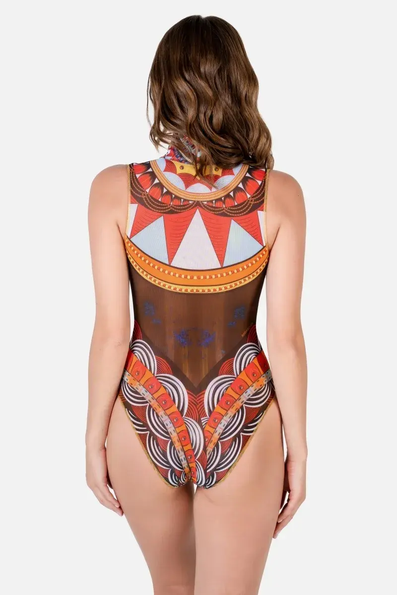 sku: 22003721 | Brand: RoDaSoleil | Size: XSmall Small Medium Large XLarge | Colors: Коричневый | Бренды RoDaSoleil | Купальники Слитные | Title: Слитный купальник АФРИКА