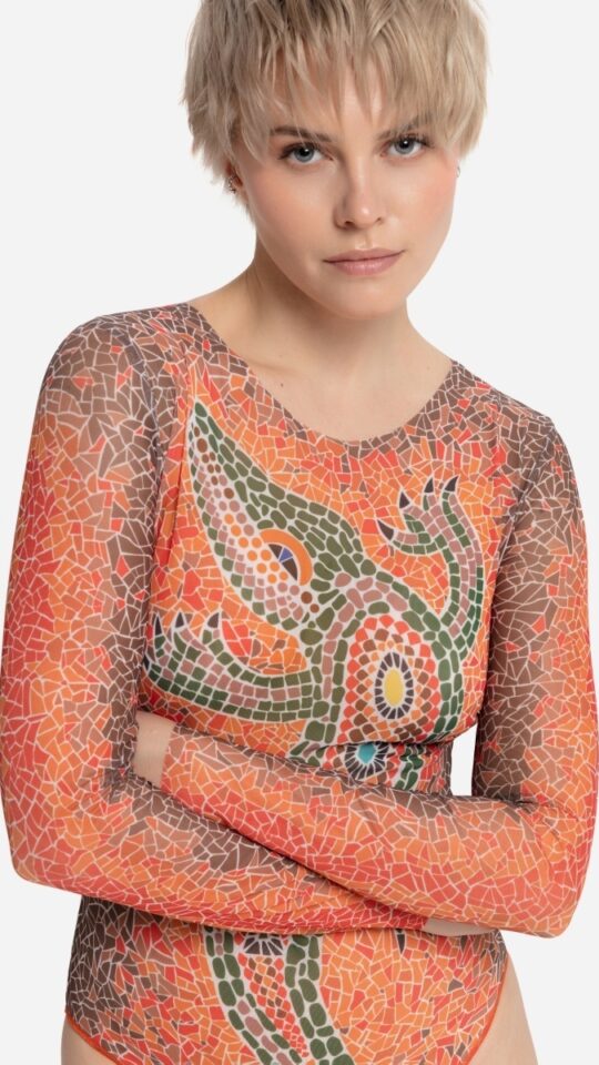 sku: 25001058 | Brand: RoDaSoleil  | Size: XSmall Small Medium Large XLarge  | Colors: Оранжевый  | Бренды RoDaSoleil | Купальники Слитные | Title: Слитный купальник КРОКОДИЛ ОРАНЖЕВЫЙ