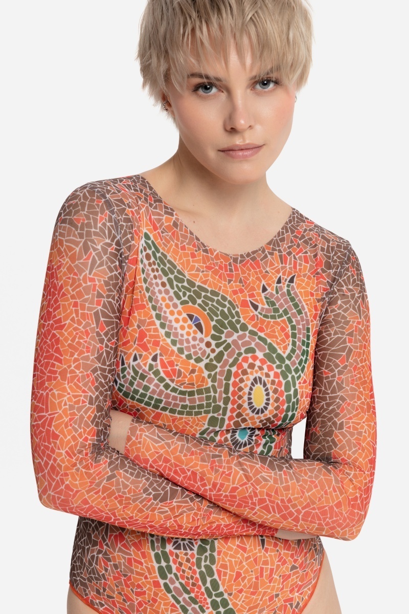 sku: 25001058 | Brand: RoDaSoleil  | Size: XSmall Small Medium Large XLarge  | Colors: Оранжевый  | Бренды RoDaSoleil | Купальники Слитные | Title: Слитный купальник КРОКОДИЛ ОРАНЖЕВЫЙ