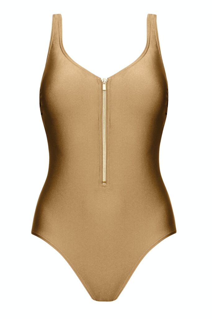 sku: SP26-01 | Brand: Marc Andre  | Size: 36 38 40 42 44 46  | Colors: Золотой  | Бренды Marc&Andre | Купальники Слитные | Title: Слитный купальник ZIPPER
