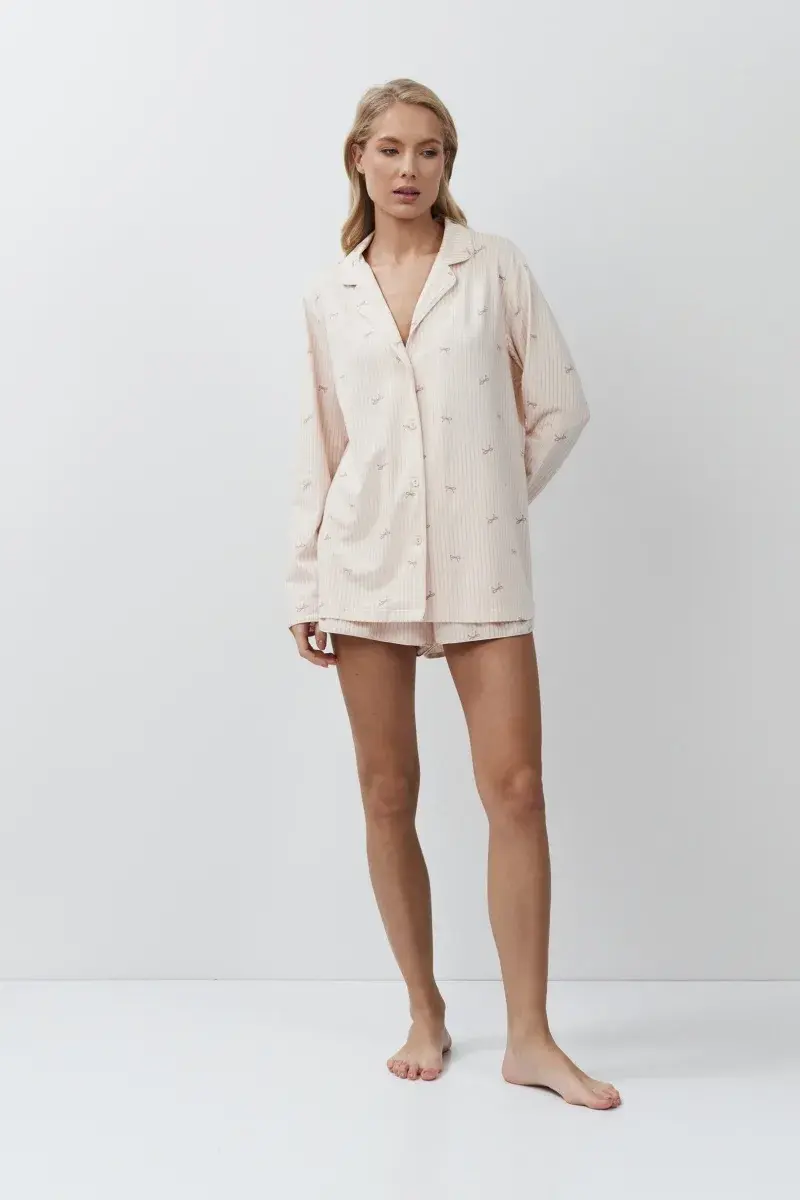 sku: YVETTE | Brand: Aruelle  | Size: XSmall Small Medium Large XLarge XXLarge  | Colors: Персиковый  | Бренды Aruelle | Домашняя одежда Пижамы | Title: Пижама с шортами YVETTE