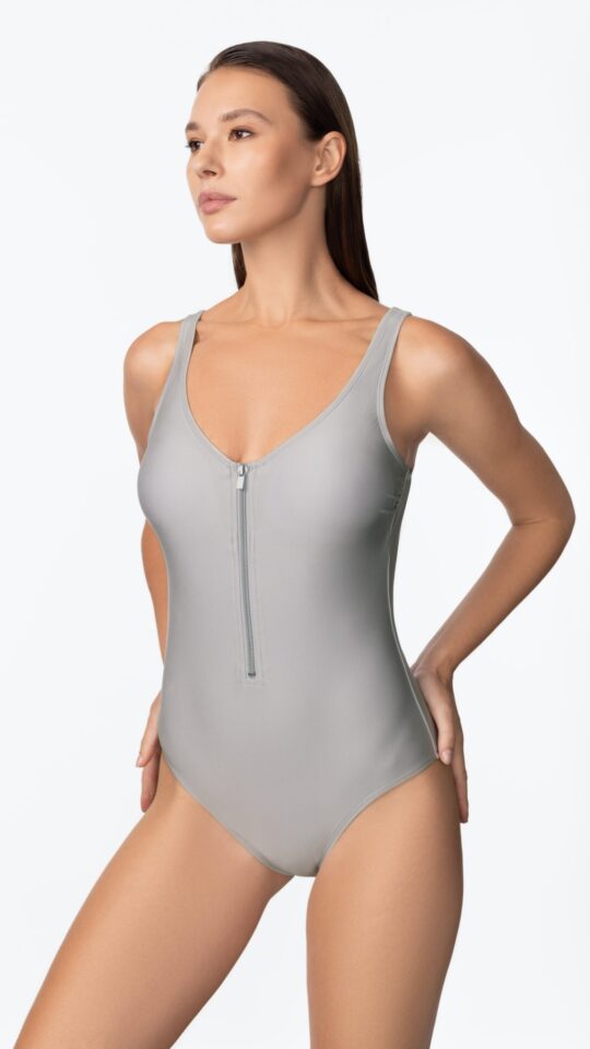 sku: SP26-02 | Brand: Marc Andre  | Size: 36 38 40 42 44 46  | Colors: Серебряный  | Бренды Marc&Andre | Купальники Слитные | Title: Слитный купальник ZIPPER