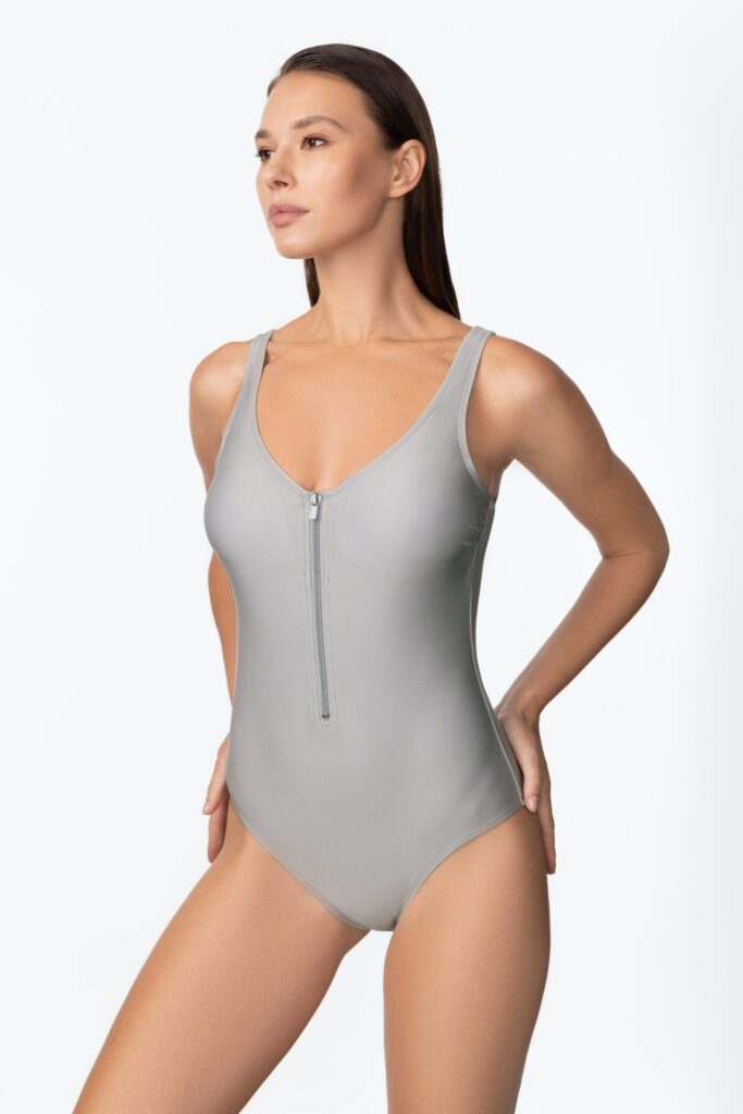 sku: SP26-02 | Brand: Marc Andre  | Size: 36 38 40 42 44 46  | Colors: Серебряный  | Бренды Marc&Andre | Купальники Слитные | Title: Слитный купальник ZIPPER