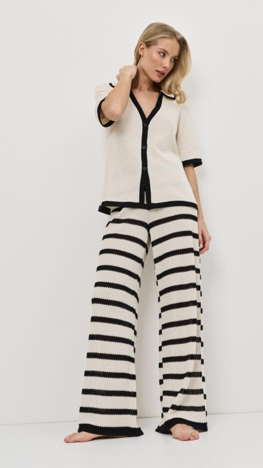 sku: MIRAGE | Brand: Aruelle  | Size: XSmall Small Medium Large XLarge XXLarge  | Colors: Бежевый/Черный  | Бренды Aruelle | Домашняя одежда Костюмы | Пляжная одежда | Title: Комплект с брюками MIRAGE