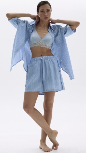 sku: 55490-1+55491-1 | Brand: Laete  | Size: 42 44 46 48 50  | Colors: Голубая полоска  | Бренды Laete | Домашняя одежда Пижамы | Title: Пижама с шортами