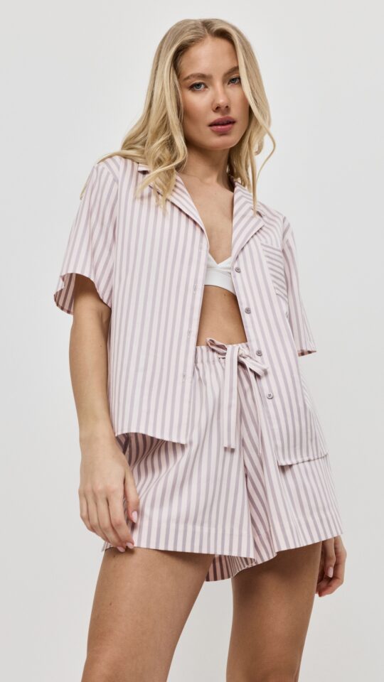 sku: ELOW | Brand: Aruelle  | Size: XSmall Small Medium Large XLarge  | Colors: Светло-розовый/Капучино  | Бренды Aruelle | Домашняя одежда Пижамы | Title: Пижама с шортами ELOW