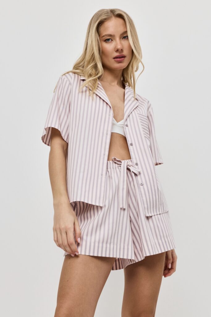 sku: ELOW | Brand: Aruelle  | Size: XSmall Small Medium Large XLarge  | Colors: Светло-розовый/Капучино  | Бренды Aruelle | Домашняя одежда Пижамы | Title: Пижама с шортами ELOW
