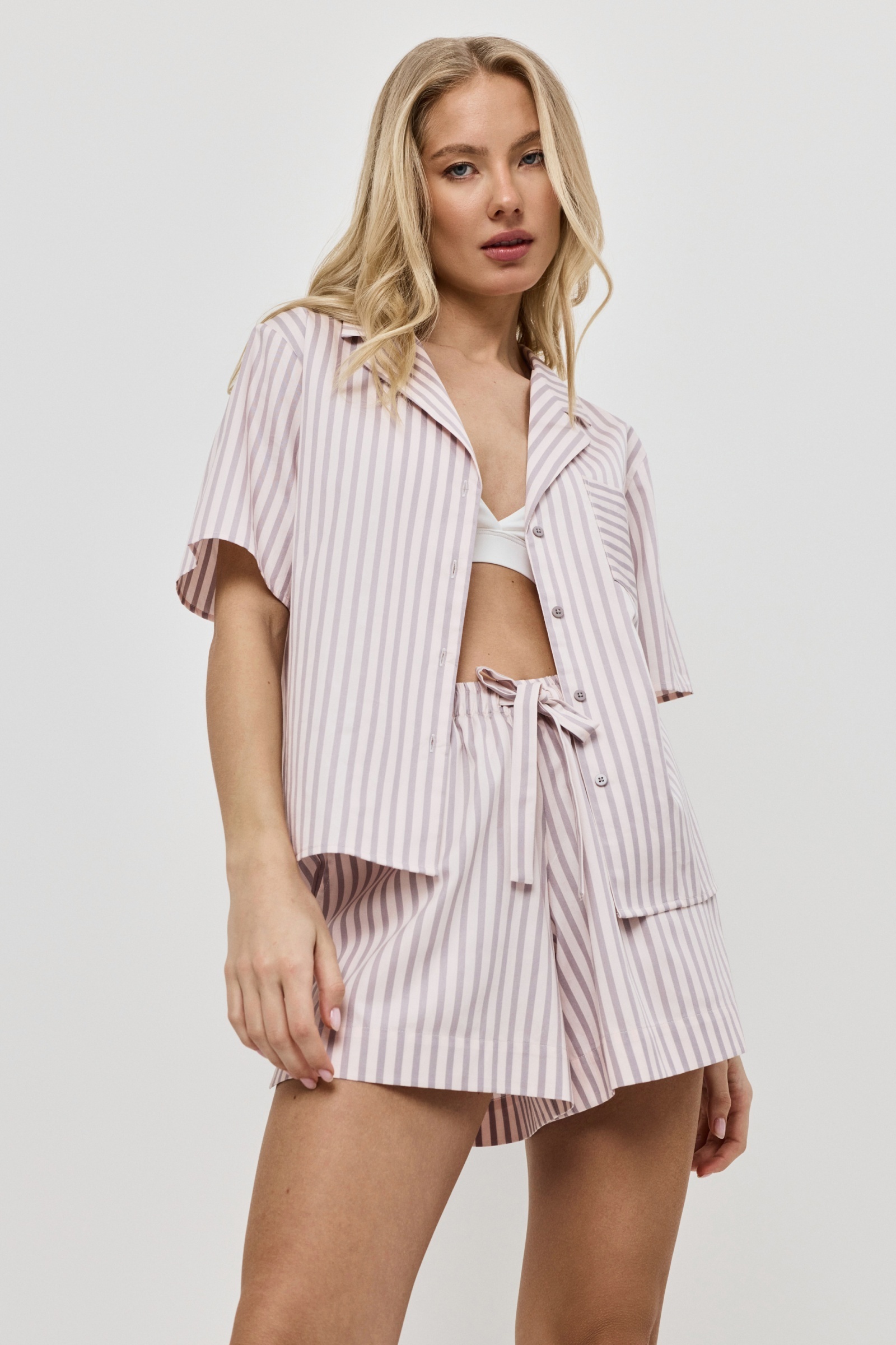 sku: ELOW | Brand: Aruelle  | Size: XSmall Small Medium Large XLarge  | Colors: Светло-розовый/Капучино  | Бренды Aruelle | Домашняя одежда Пижамы | Title: Пижама с шортами ELOW