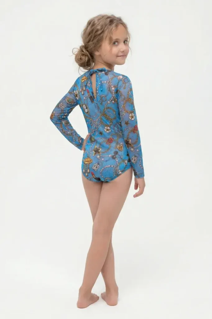 sku: 25002316 | Brand: RoDaSoleil  | Size: 104 110 116 122 128 134 140 146 152 158  | Colors: Цветной  | Бренды RoDaSoleil | Детские купальники | Title: Слитный купальник ДЖИНС