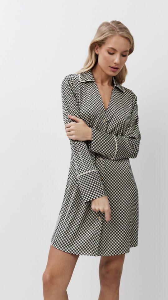 sku: ROMIE | Brand: Aruelle  | Size: XSmall Small Medium Large XLarge XXLarge  | Colors: Черный/Бежевый  | Бренды Aruelle | Домашняя одежда Сорочки | Title: Сорочка ROMIE