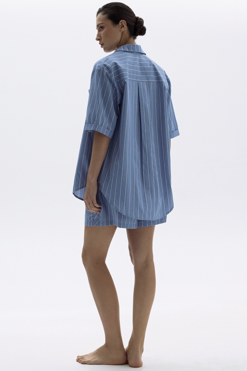 sku: 55490-2+55491-2 | Brand: Laete  | Size: 42 44 46 48 50  | Colors: Джинсовая полоска  | Бренды Laete | Домашняя одежда Пижамы | Title: Пижама с шортами