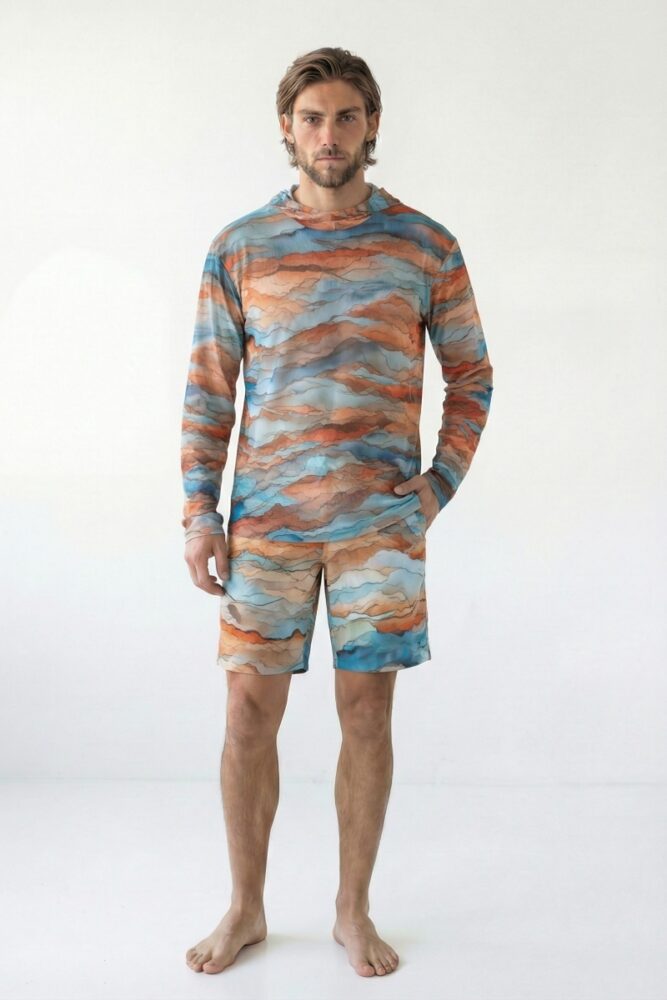 sku: 26003240 | Brand: RoDaSoleil  | Size: Small Medium Large XLarge XXLarge  | Colors: Цветной  | Бренды RoDaSoleil | Мужская коллекция Пляжная одежда | Title: Футболка АНЗА с капюшоном